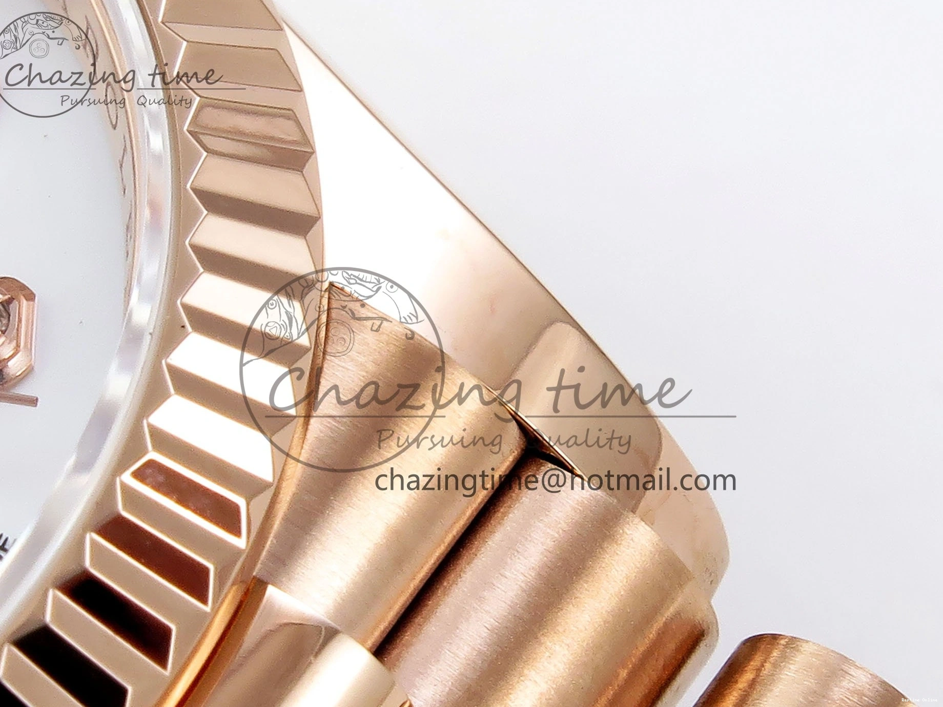 0523 OdorResistant Day Date 36 RG TWSF Best Edition White Diamonds Dial on RG Bracelet A 1610